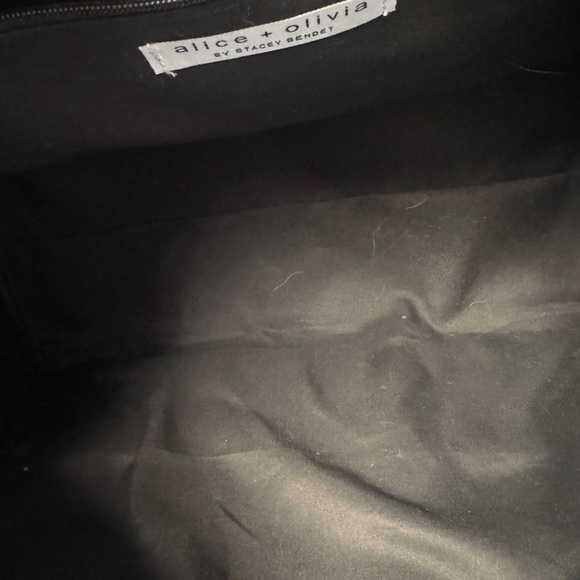 Alice + Olivia Daisy Print Weekend Duffel Bag By Stacey Bendet 16" x 11" Black - Picture 12 of 12